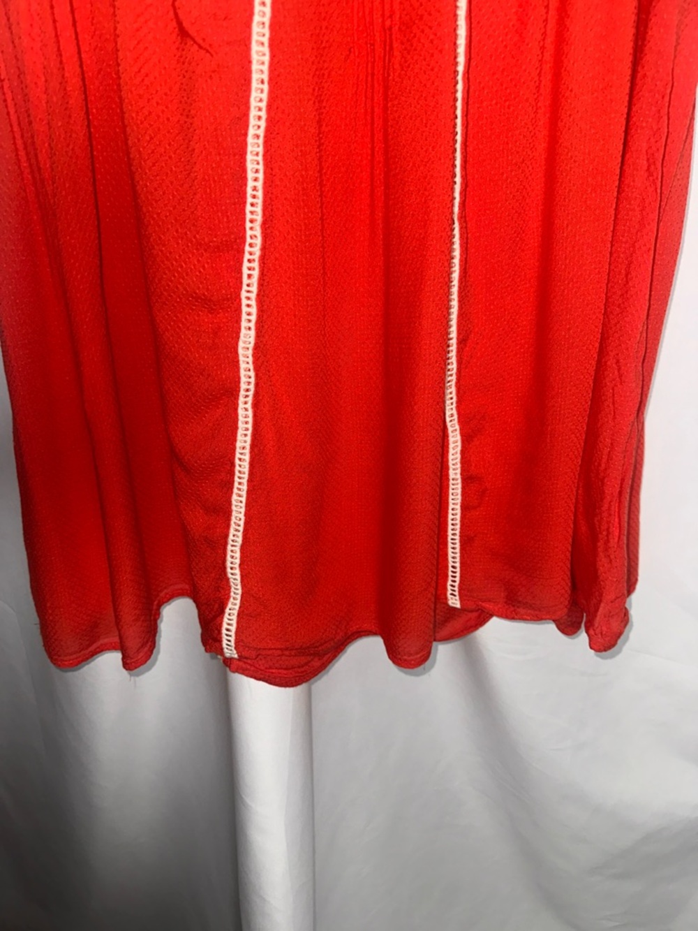 Umgee Red Tank Top with Cream Lace Insets - Picture 4 of 9